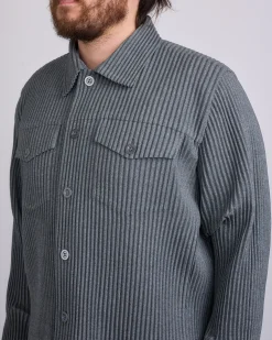 Fashion HOMME PLISSÉ ISSEY MIYAKE Wool Like Light Trucker Jacket Gray