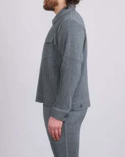 Fashion HOMME PLISSÉ ISSEY MIYAKE Wool Like Light Trucker Jacket Gray