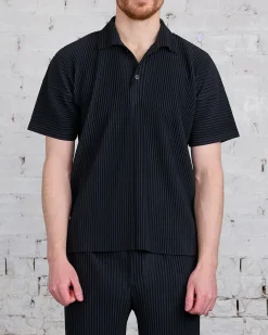 Clearance HOMME PLISSÉ ISSEY MIYAKE Pleats May Polo Black