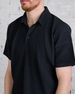 Clearance HOMME PLISSÉ ISSEY MIYAKE Pleats May Polo Black