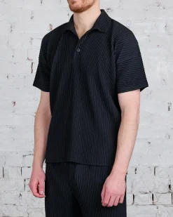 Clearance HOMME PLISSÉ ISSEY MIYAKE Pleats May Polo Black