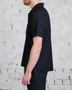 Clearance HOMME PLISSÉ ISSEY MIYAKE Pleats May Polo Black