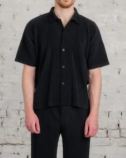 Outlet HOMME PLISSÉ ISSEY MIYAKE Pleated July Button Shirt Black