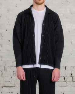 Fashion HOMME PLISSÉ ISSEY MIYAKE Pleats August Collar Jacket Black