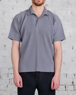 Outlet HOMME PLISSÉ ISSEY MIYAKE Pleats May Polo Warm Gray