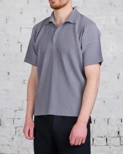 Outlet HOMME PLISSÉ ISSEY MIYAKE Pleats May Polo Warm Gray