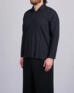 Fashion HOMME PLISSÉ ISSEY MIYAKE November Edge Button Shirt Black