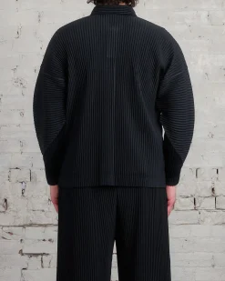 Fashion HOMME PLISSÉ ISSEY MIYAKE Pleats October LS Polo Black