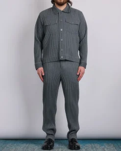 New HOMME PLISSÉ ISSEY MIYAKE Wool Like Light Pant Gray