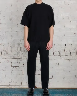 Hot HOMME PLISSÉ ISSEY MIYAKE Issey Miyake Homme Plisse Rustic Knit Tee Black