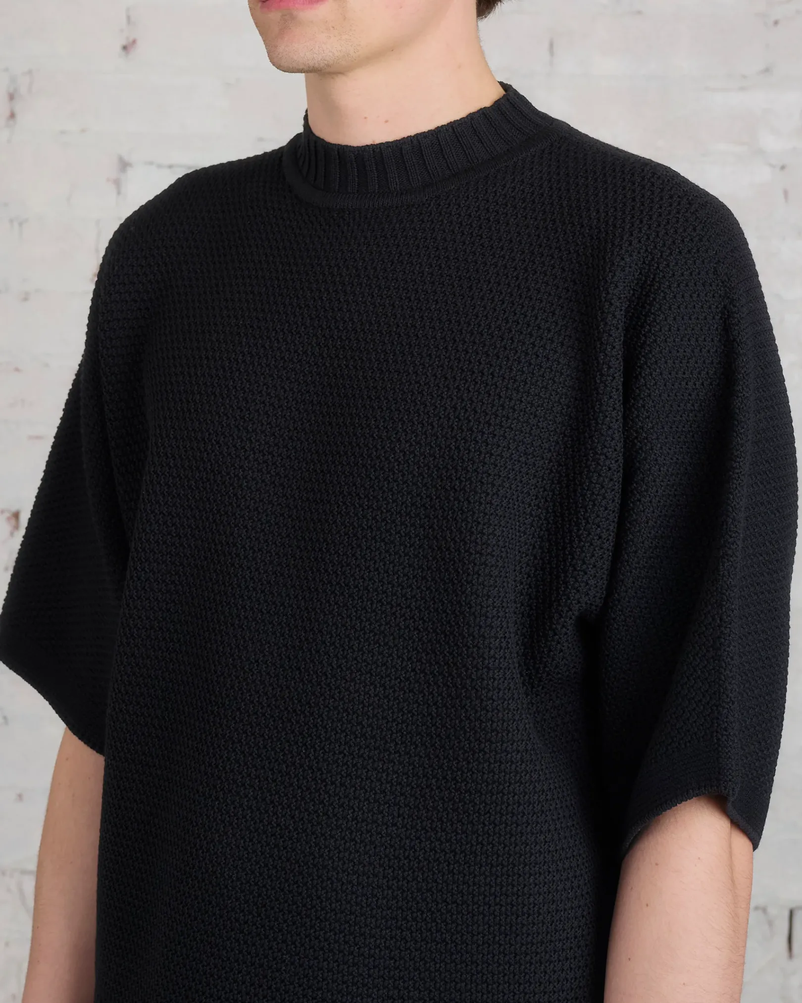 Hot HOMME PLISSÉ ISSEY MIYAKE Issey Miyake Homme Plisse Rustic Knit Tee Black