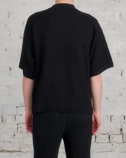 Hot HOMME PLISSÉ ISSEY MIYAKE Issey Miyake Homme Plisse Rustic Knit Tee Black