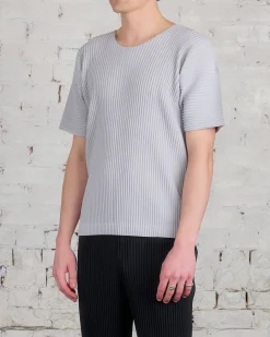 Best HOMME PLISSÉ ISSEY MIYAKE Issey Miyake Homme Plisse Basics Crew T-Shirt Light Grey