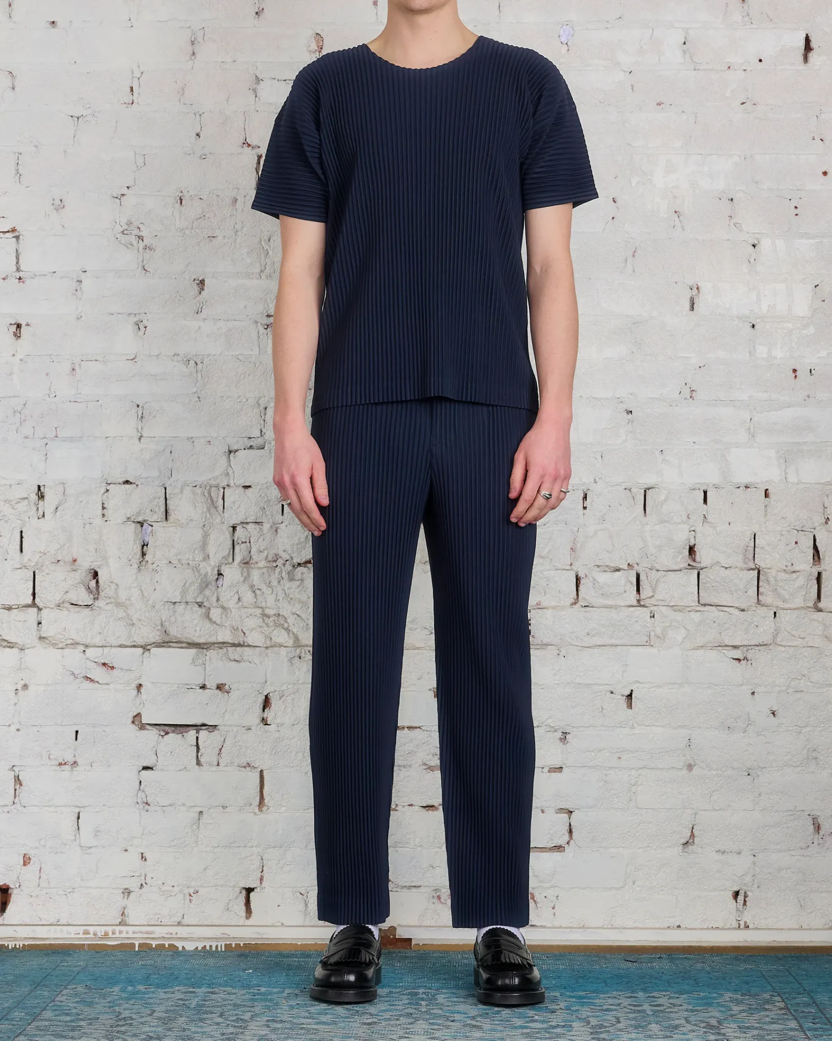 Outlet HOMME PLISSÉ ISSEY MIYAKE Issey Miyake Homme Plisse Basics Straight Pant Navy