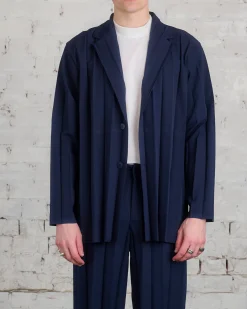 Discount HOMME PLISSÉ ISSEY MIYAKE Issey Miyake Homme Plisse March Edge Jacket Navy