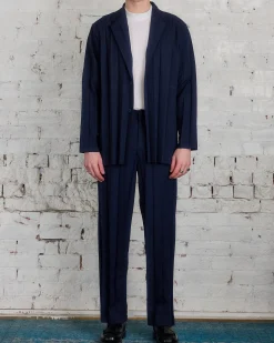 Discount HOMME PLISSÉ ISSEY MIYAKE Issey Miyake Homme Plisse March Edge Jacket Navy