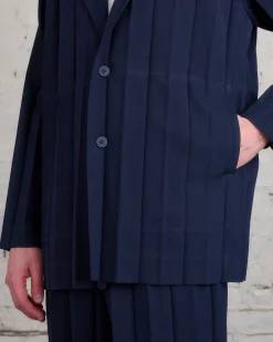 Discount HOMME PLISSÉ ISSEY MIYAKE Issey Miyake Homme Plisse March Edge Jacket Navy