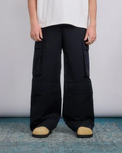 Online Jil Sander Cotton Silk Poplin Cargo Trouser Black
