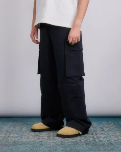 Online Jil Sander Cotton Silk Poplin Cargo Trouser Black