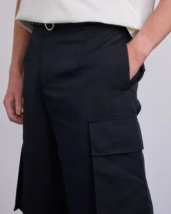 Online Jil Sander Cotton Silk Poplin Cargo Trouser Black