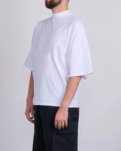 Fashion Jil Sander Mock Neck T-Shirt White