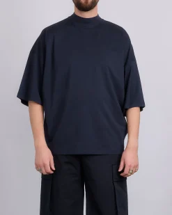 Clearance Jil Sander Mock Neck T-Shirt Indigo