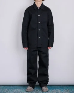 Outlet Jil Sander Raw Denim Overshirt Jacket Black