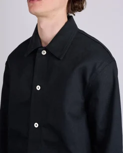 Outlet Jil Sander Raw Denim Overshirt Jacket Black