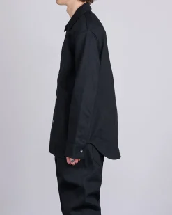 Outlet Jil Sander Raw Denim Overshirt Jacket Black