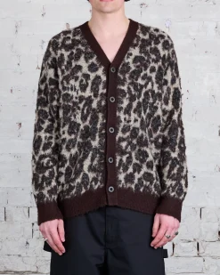 Clearance Junya Watanabe MAN Brown Black Jacquard Cardigan