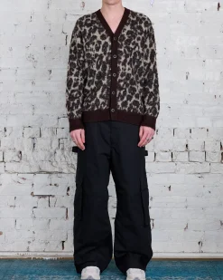 Clearance Junya Watanabe MAN Brown Black Jacquard Cardigan