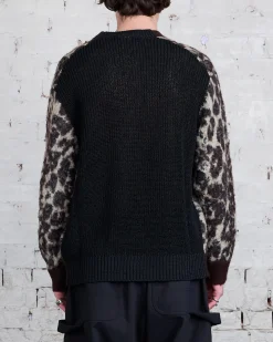 Clearance Junya Watanabe MAN Brown Black Jacquard Cardigan