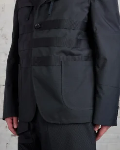 Best Junya Watanabe MAN Poly Oxford Utility Blazer Black