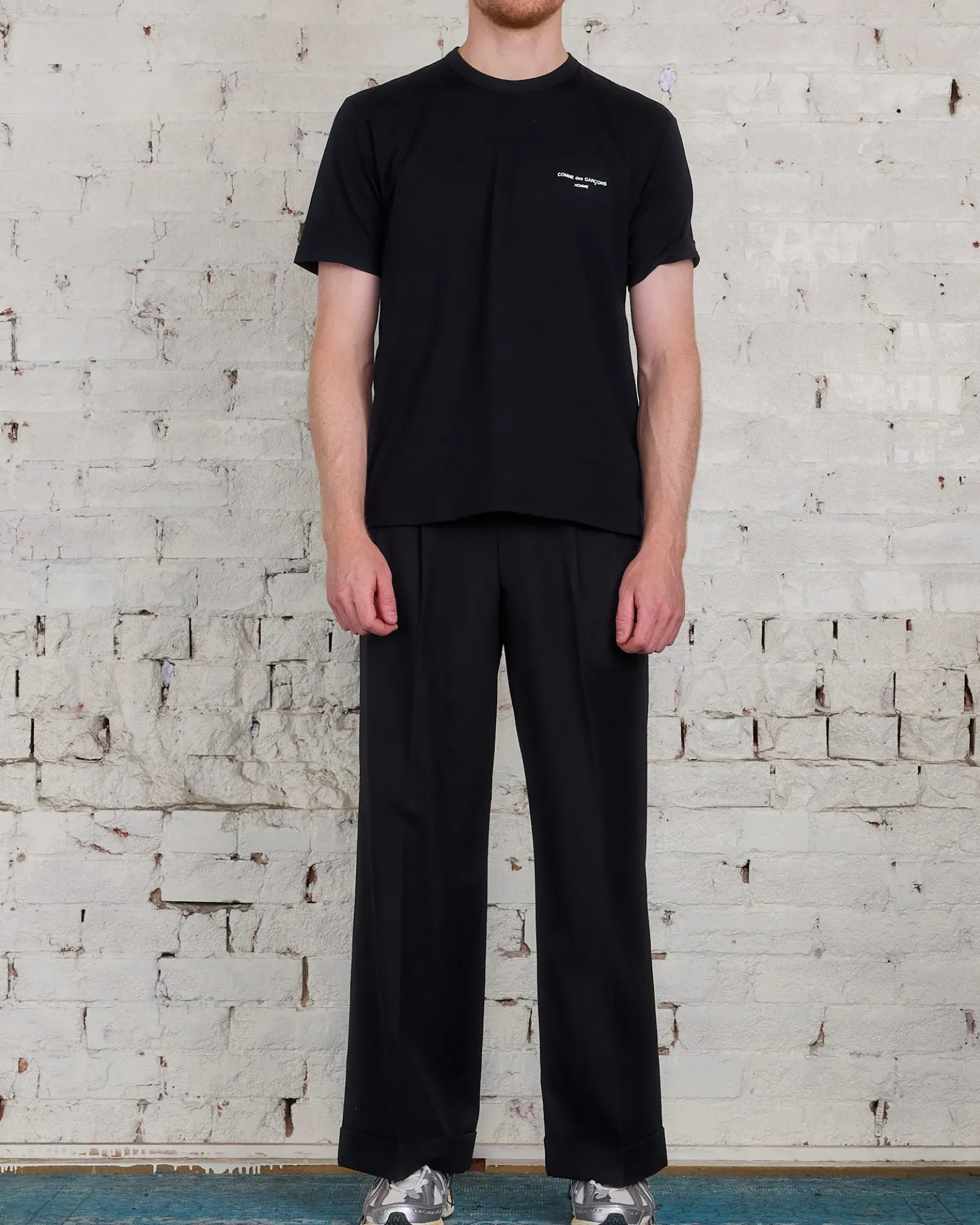 Fashion Junya Watanabe MAN Wool Serge Double Pleated Trouser Black
