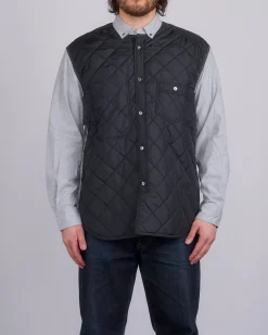 Clearance Junya Watanabe MAN Juyna Watanabe MAN Quilted Poly x Flannel Button Shirt Black Grey