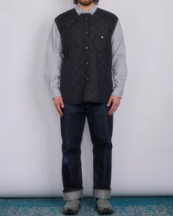 Clearance Junya Watanabe MAN Juyna Watanabe MAN Quilted Poly x Flannel Button Shirt Black Grey