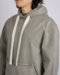 Clearance JW Anderson Clay Canvas Garment Dyed Hoodie Grey