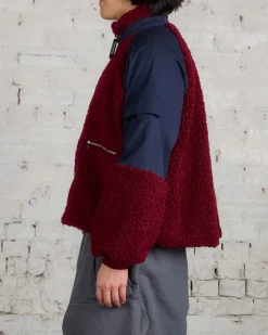 Fashion JW Anderson Colour Block Track Top Burgundy Black