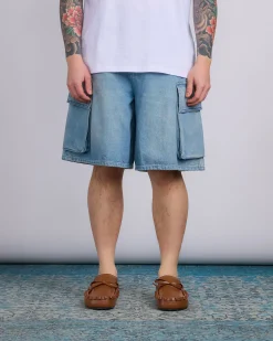 Clearance JW Anderson Denim Cargo Shorts Light Blue