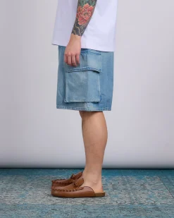 Clearance JW Anderson Denim Cargo Shorts Light Blue