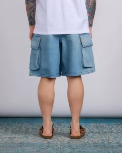 Clearance JW Anderson Denim Cargo Shorts Light Blue