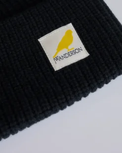 Clearance JW Anderson Logo Patch Beanie Black
