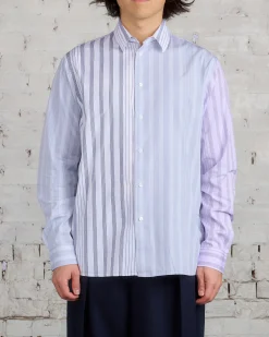 New JW Anderson Multi-Stripe Patchwork Button Shirt