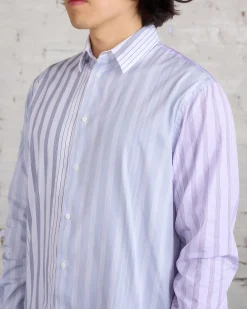 New JW Anderson Multi-Stripe Patchwork Button Shirt