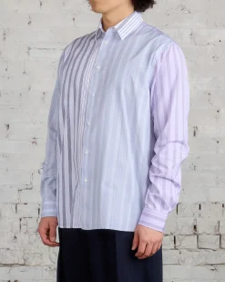 New JW Anderson Multi-Stripe Patchwork Button Shirt