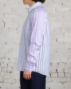New JW Anderson Multi-Stripe Patchwork Button Shirt