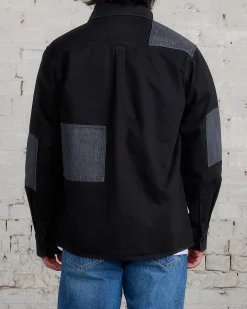 Fashion JW Anderson Patchwork 13oz Denim Overshirt Black