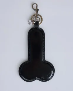 New JW Anderson Penis Leather Keyring Black