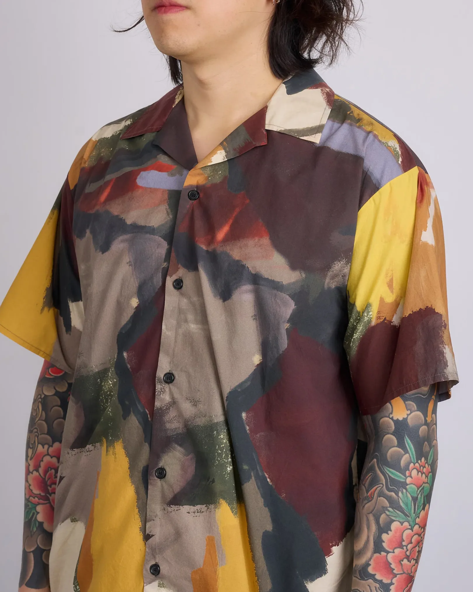 Clearance JW Anderson Printed Button Short Sleeve Shirt Olive
