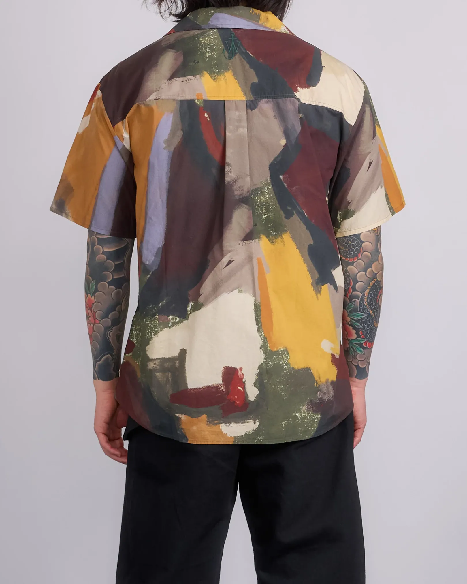 Clearance JW Anderson Printed Button Short Sleeve Shirt Olive
